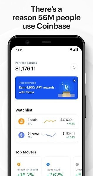 Coinbase交易所app截图