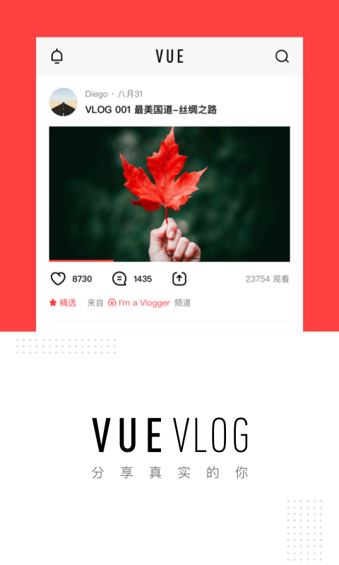 VUE Vlog app